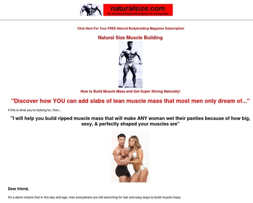 Natural Size Muscle Building Workouts and Diet